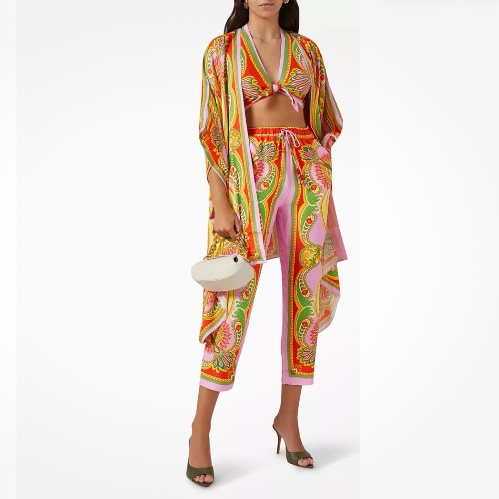Farm Rio Beach Toucans Scarf multi pants NWT’s sz xs